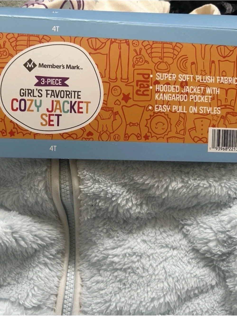 Member's Mark Girl's 3-Piece Favorite Cozy Jacket, Top & Legging Set Size 4t